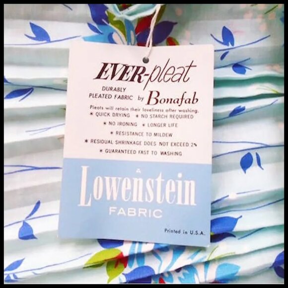 Vintage Pin Up Apron Atomic Floral Pleated MCM Deadstock NWT - Picture 4 of 13